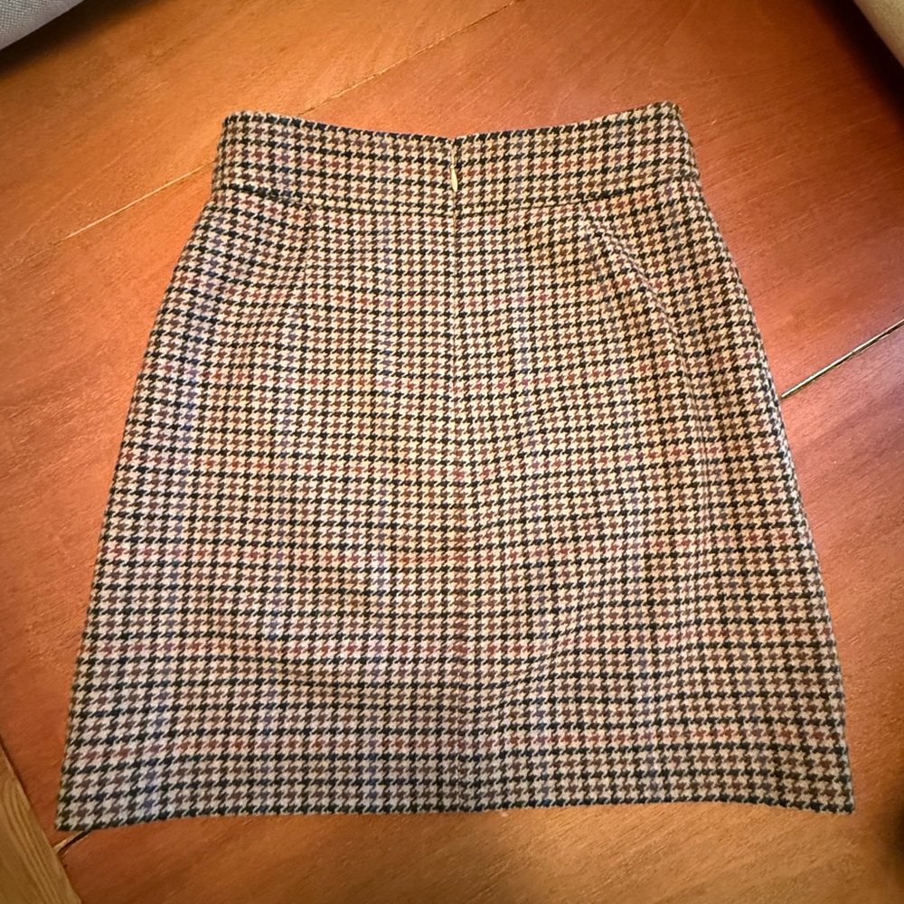 J. Crew Houndstooth Wool Mini Skirt